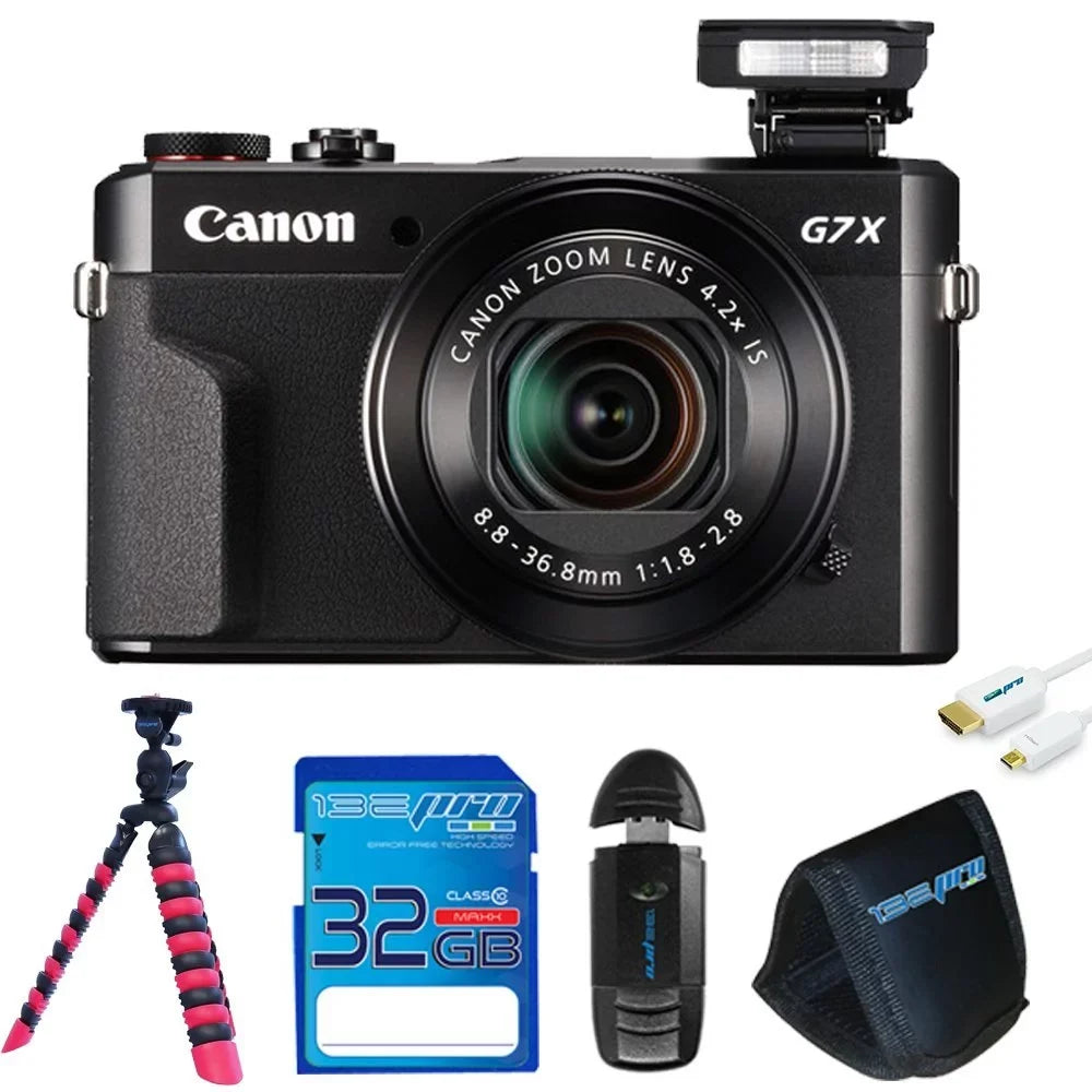 Canon PowerShot G7 X Mark  Digital Camera + 32GB Pixi-Basic Accessory Bundle-International Verision