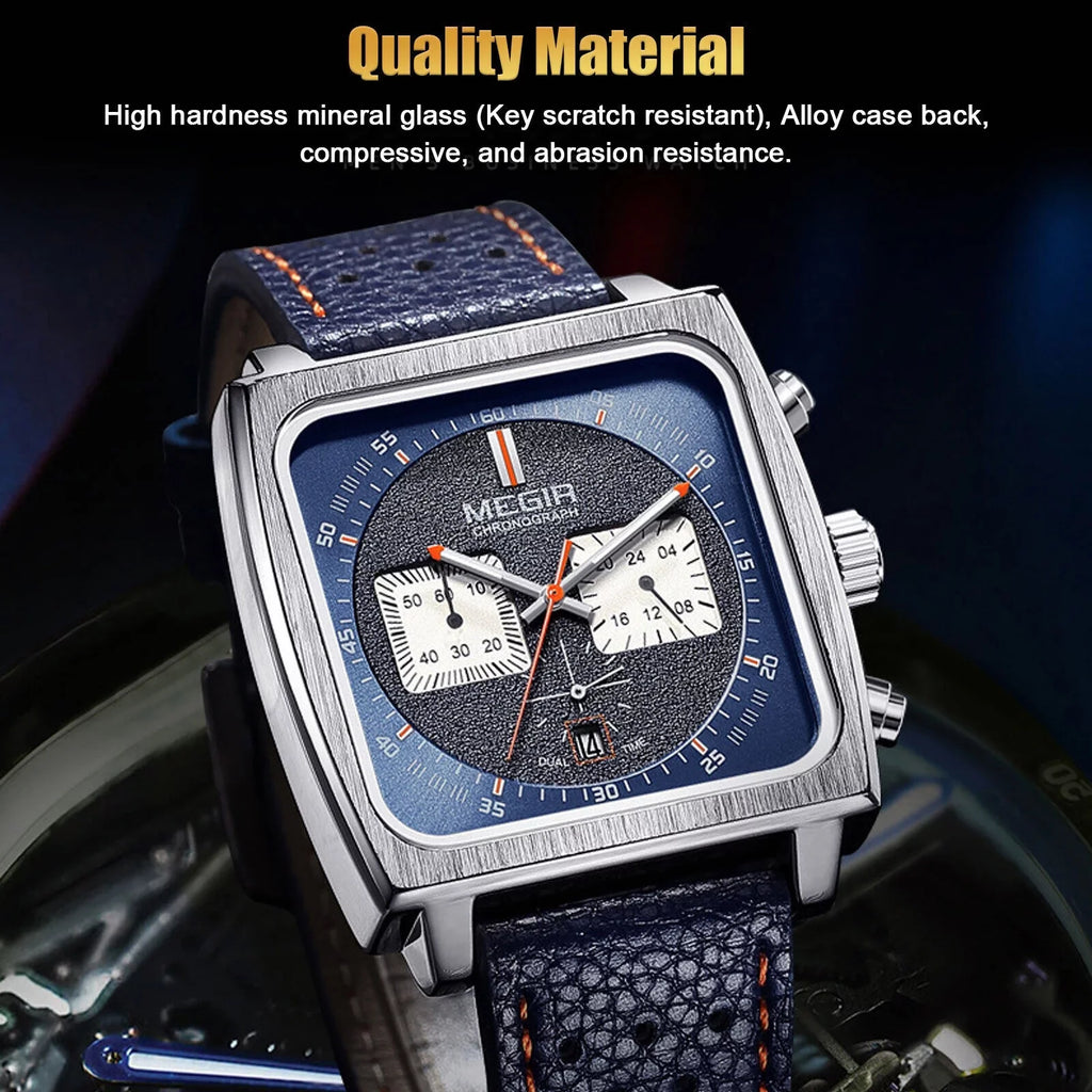 Waterproof  Men's Leather Luminous Analog Sports Quartz Military Wristwatch