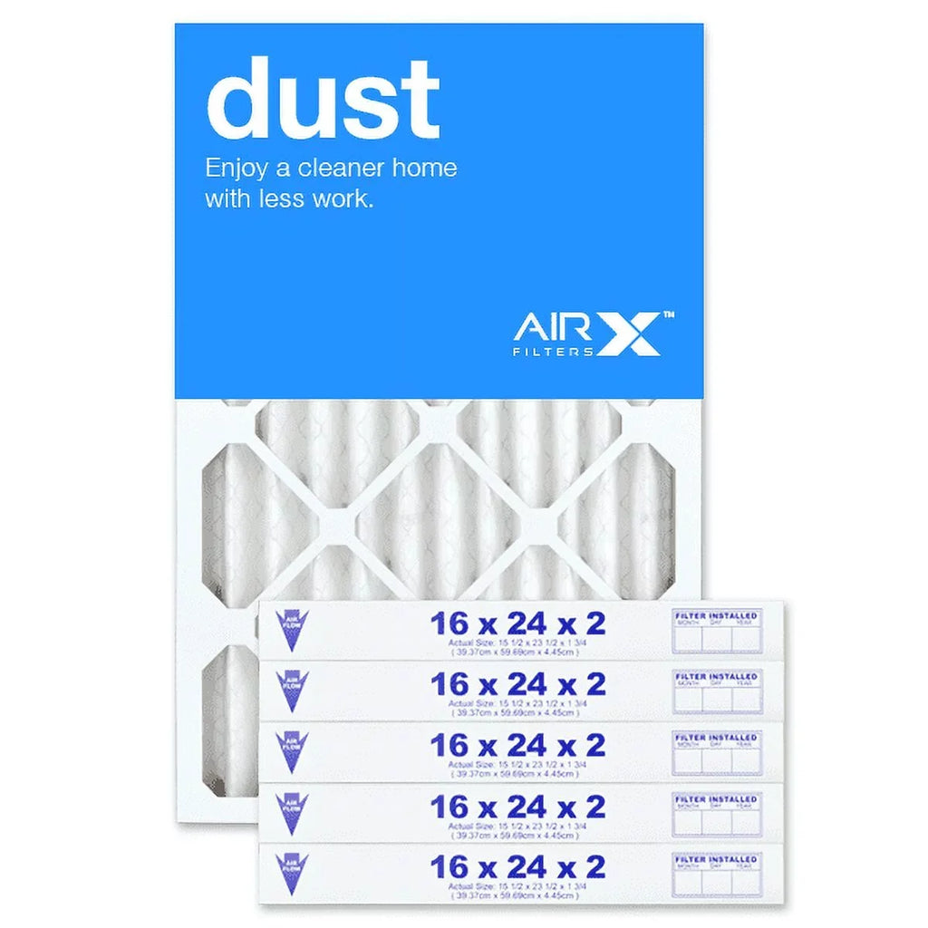 AIRx Filters Dust 16x24x2 Air Filter  8  Furnace Pleated Air Filter Replacement Box of 6, Made in the