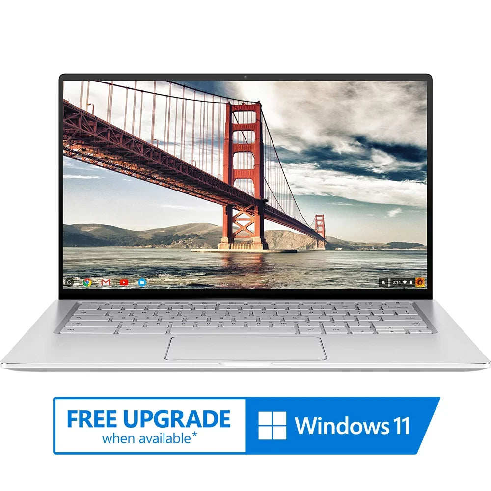 Chromebook Flip C434 2-In-1 Laptop, 14" Full  Touchscreen 4-Way NanoEdge, Intel Core M3-8100Y Processor, 4GB , 64GB eMMC Storage, All-Metal Body, Backlit , Chrome , Silver - (Open Box)