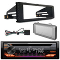 '-T920BTS Single  / Radio Stereo    Player Bluetooth Car Audio Receiver with Amazon Alexa Built-In Bundle with Harley 98-2013 Radio Install Kit, Weathershield Radio Cover