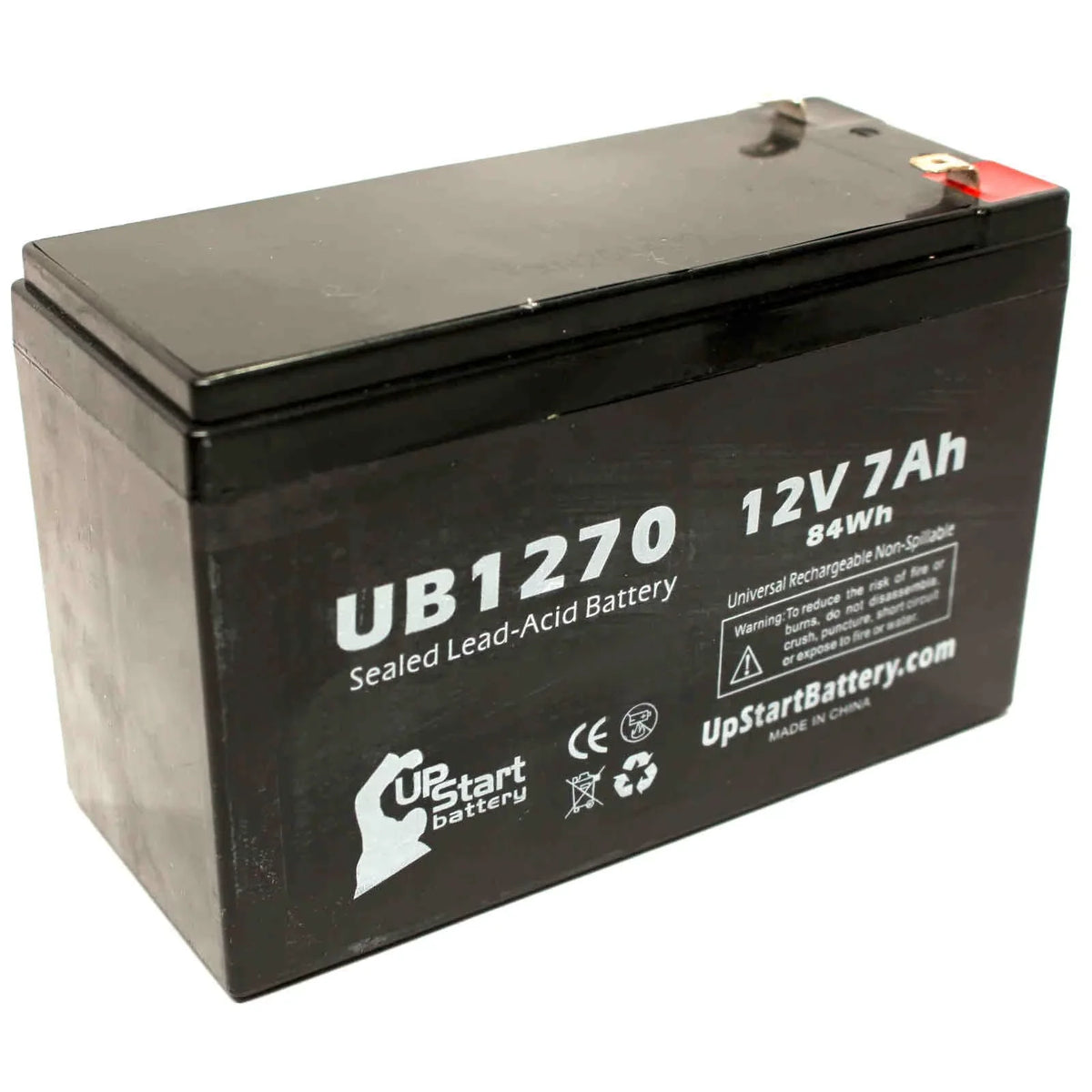 2x Pack - Compatible  - 2000 SURT2000XLI Battery - Replacement UB1270 Universal Sealed Lead Acid Battery (12V, 7Ah, 7000mAh, F1 Terminal, , ) - Includes 4 F1 to F2 Terminal Adapters