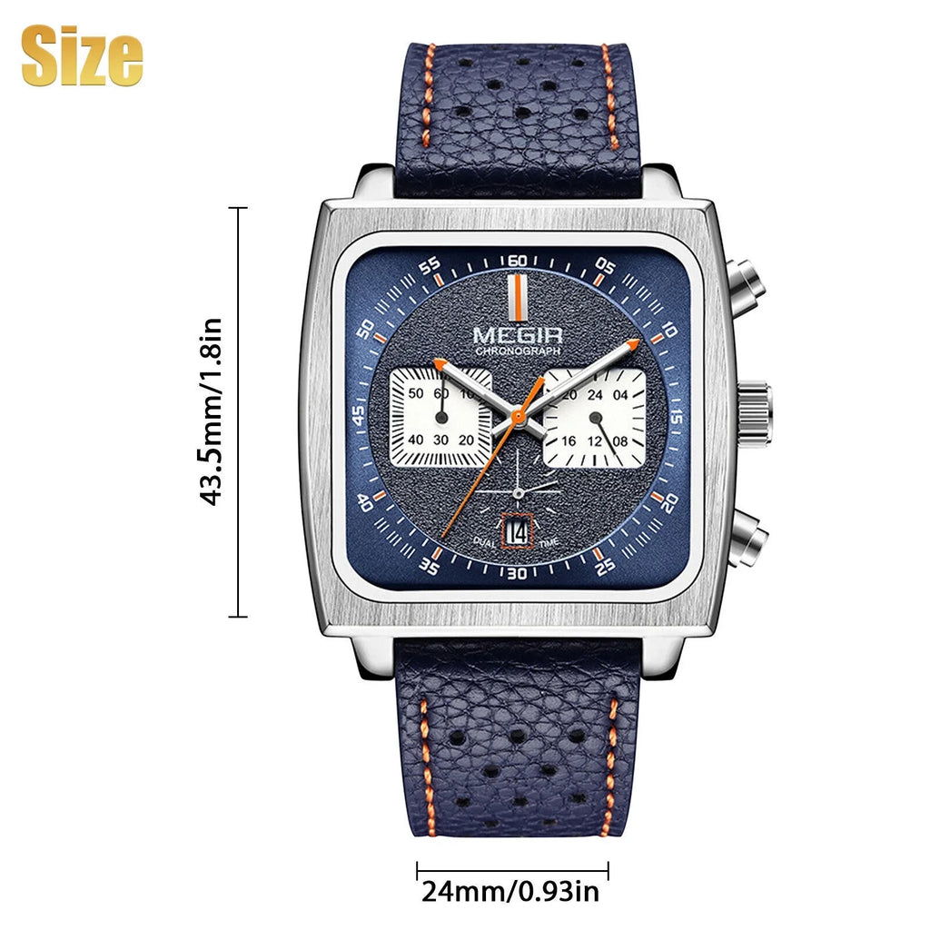 Waterproof  Men's Leather Luminous Analog Sports Quartz Military Wristwatch