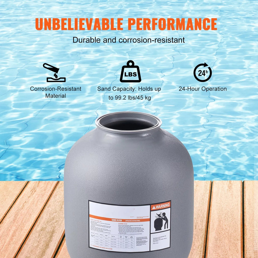 Swimming Pool Sand Filter 19" Above Inground Sand Filter with 7-Way Valve