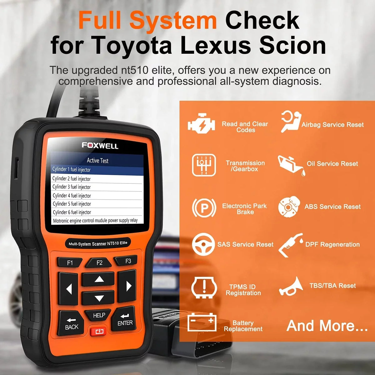 NT510 Elite Automotive Bi-Directional Scan Tool Fits for Toyota Lexus Scion Full System  Scanner  Bleeding    Reset Service Active Test OBD2 Scanner Car Code Reader  Scan