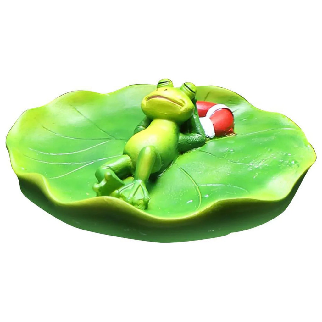 Simulation Water Floating Frog Ornament Animals Figurine Garden Statue Crafts Decor  Pool Accessories for Tabletop Shelf Office
