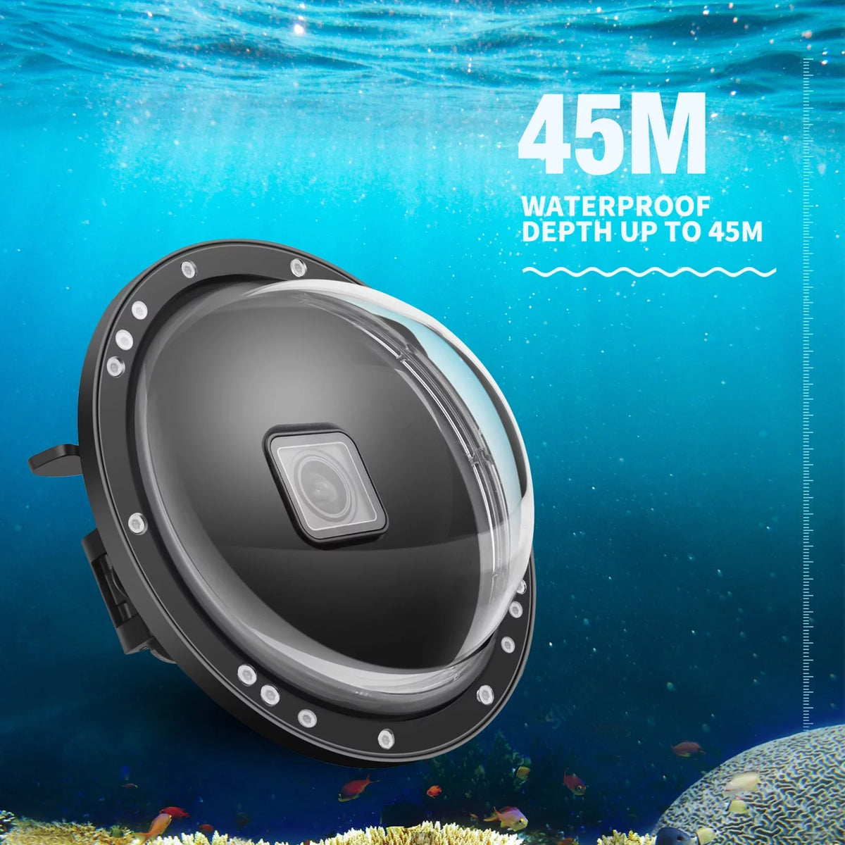 XTGP559 Dual Handle Dome Port Case - 45m Waterproof, 180° Wide Angle for Hero 9 Black Hero 10