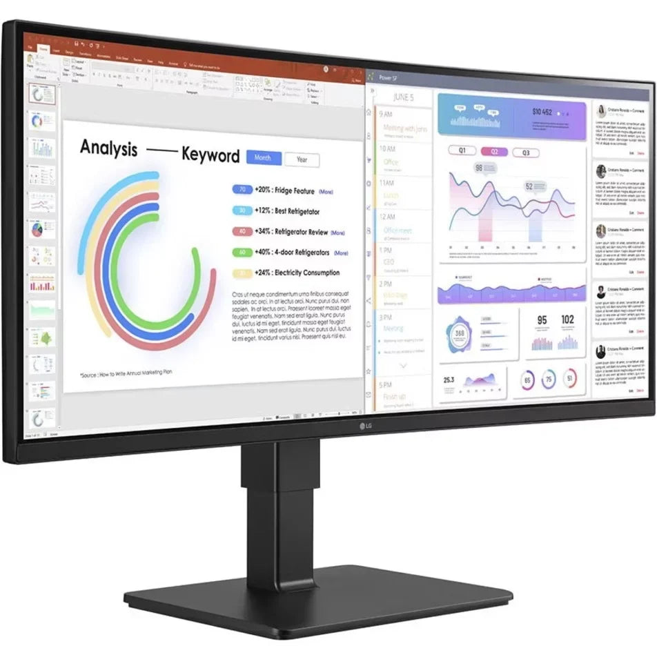 Ultrawide 34\" 3440 x 1440  HDR10, sRGB Curved Monitor, Textured Black, 34BQ77QB-B