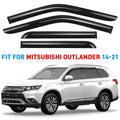 GrandWheel Co Smoke Tinted Tape-On Side Window Vent Visor Deflectors Rain Guards Compatible with Mitsubishi Outlander 2014-2021 - 4pcs. GW0389