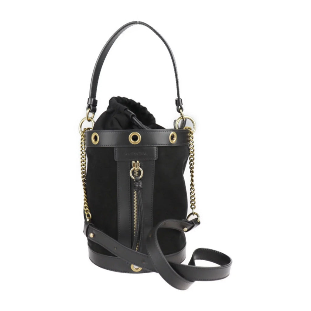 Pre-Owned See by Chloé    sea by Chloe Debbie handbag suede leather black gold metal fittings 2WAY shoulder bag tote (Good)