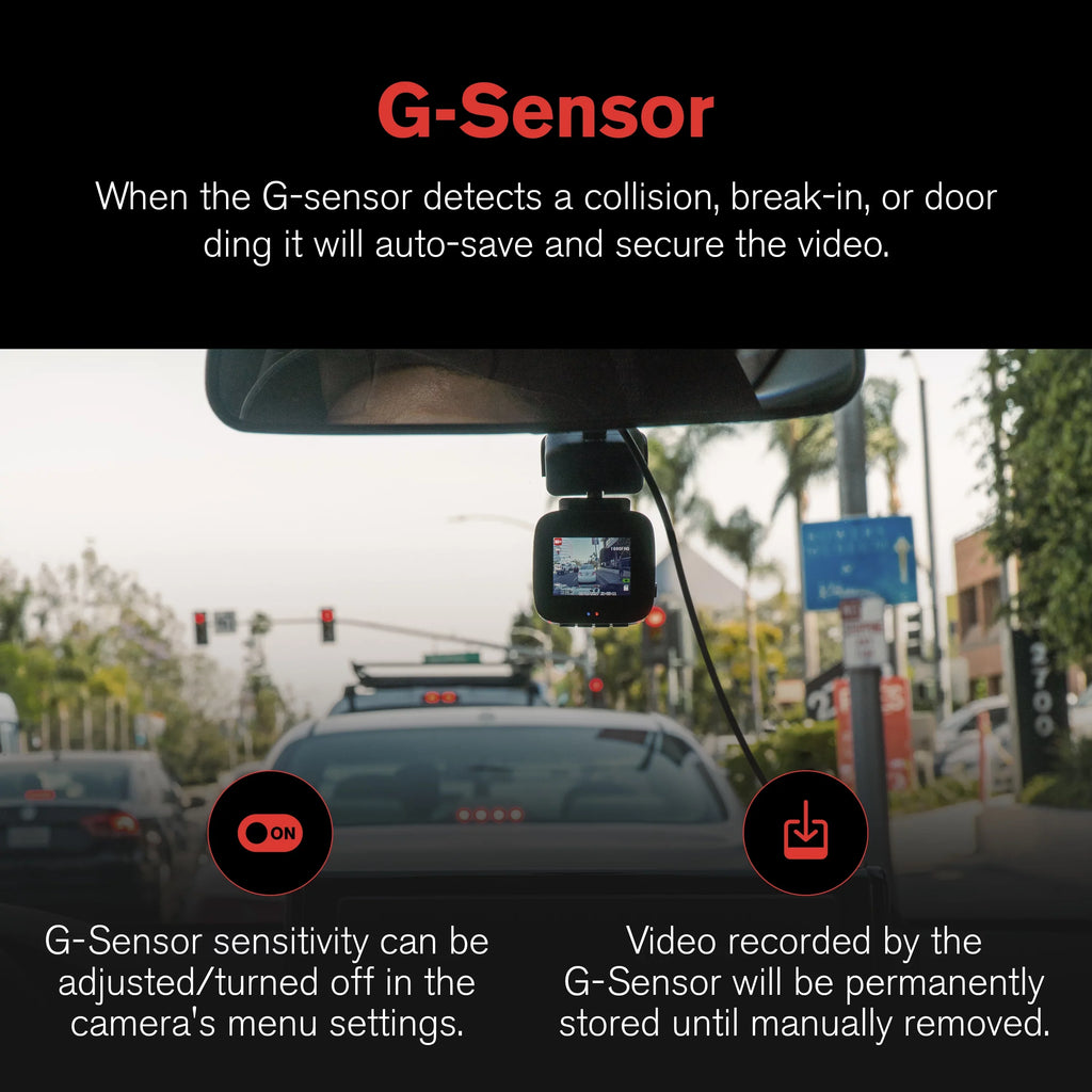 1080p Roadcam with App, 140 Degree Wide Angle Lense, 2.4"  Screen, G-Sensor Technology with Park and Record Mode, Loop Recording