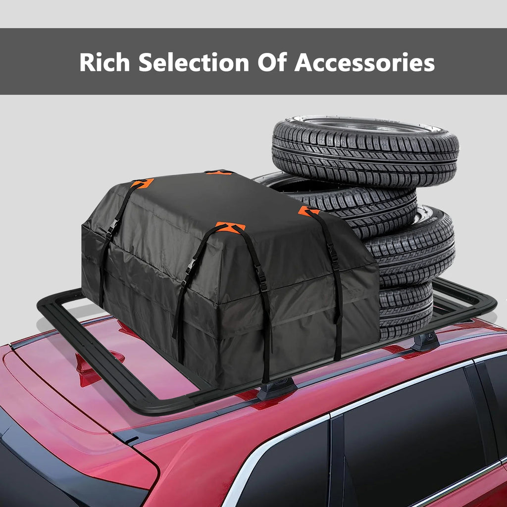 67"x52" Aluminum Car Roof Platform, Universal Rooftop Cargo Carrier System Max 660lbs Load, Black Fits for  Truck Cars