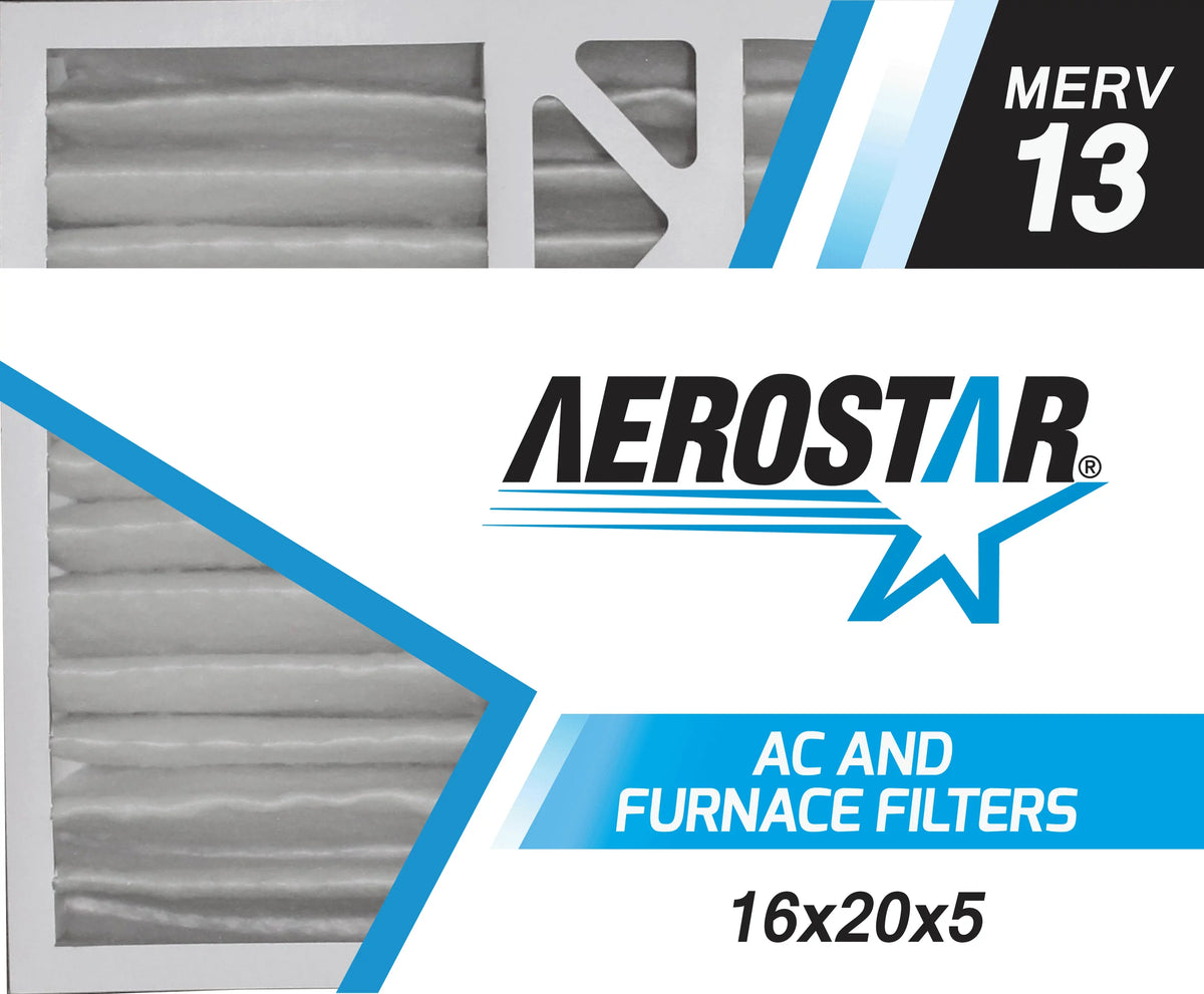 Aerostar 16x20x5   13, Honeywell Replacement Pleated Air Filter, 16x20x5, Box of 2