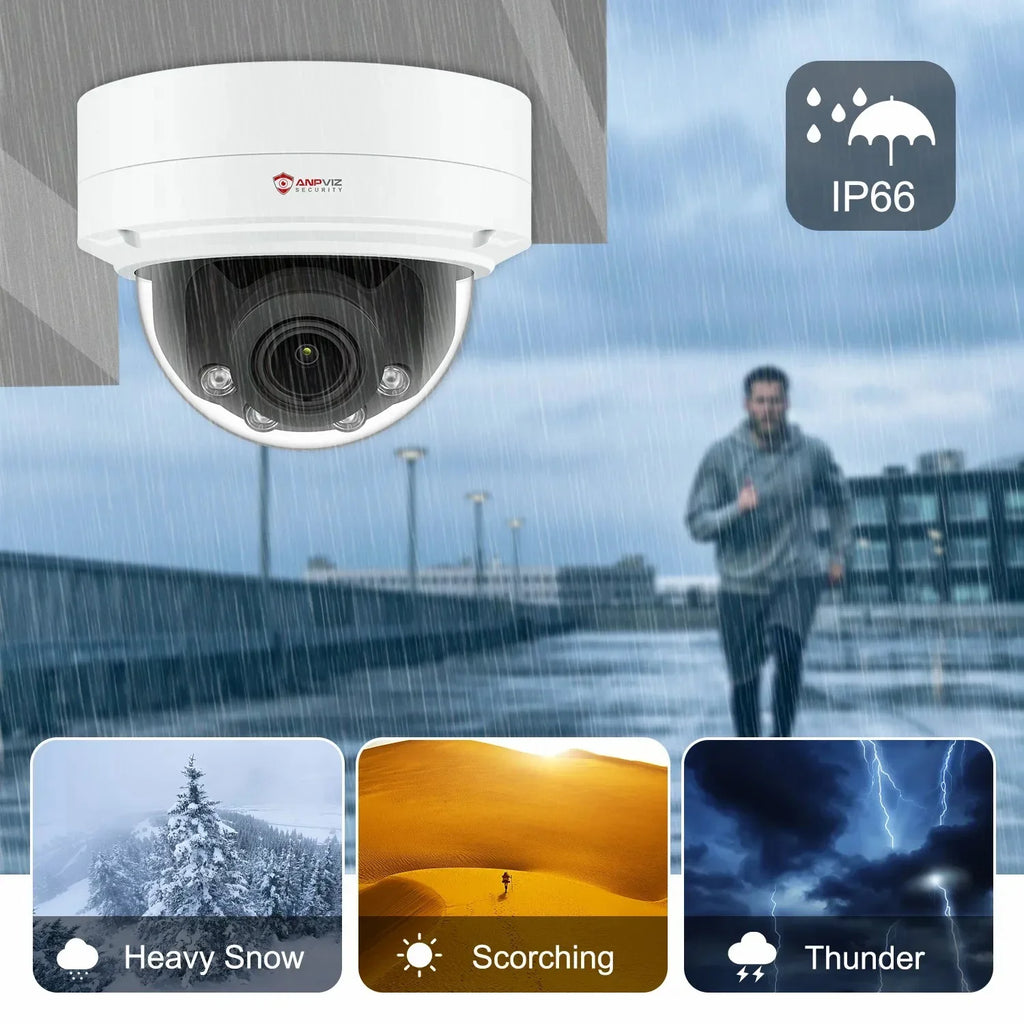 8MP  Camera 4X Zoom Camera Support Human Vehicle Detection 30m  Distance Built in Mic H.265 IP66
