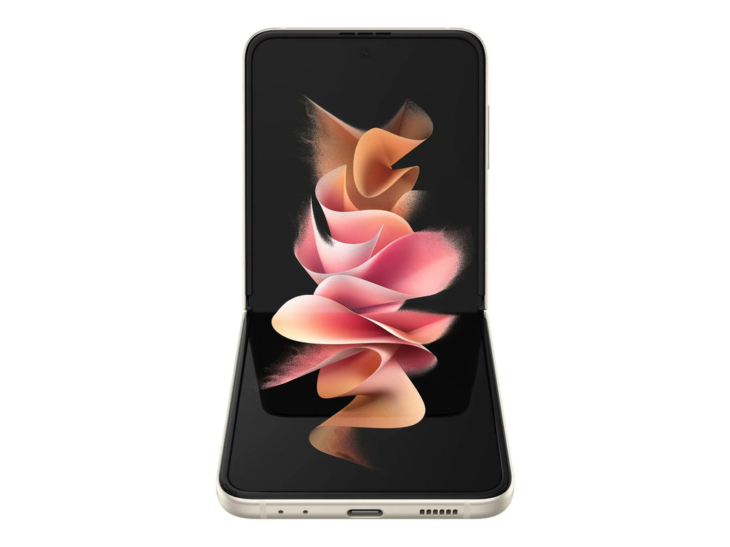 Samsung Galaxy Z Flip3 5G - 5G smartphone - dual- -  8  / Internal Memory 128  -  display - 6.7" - 2640 x 1080 pixels (120 Hz) - 2x rear cameras 12 , 12  - front camera 10  - cream