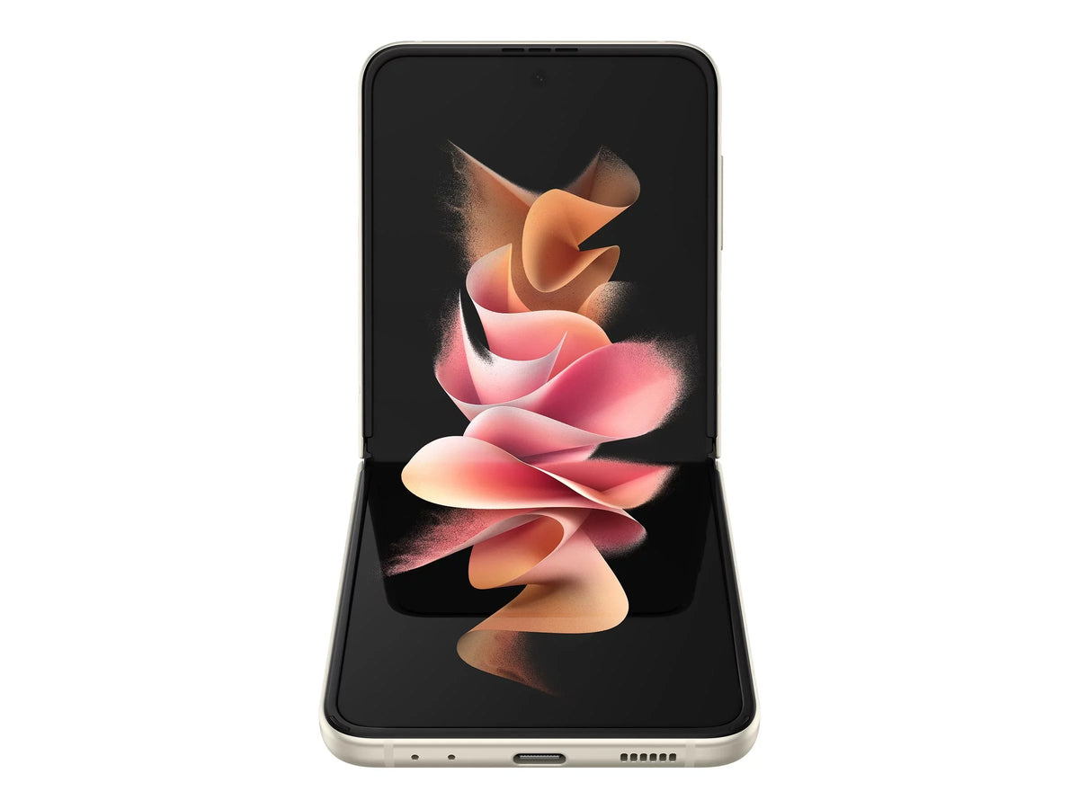 Samsung Galaxy Z Flip3 5G - 5G smartphone - dual- -  8  / Internal Memory 128  -  display - 6.7" - 2640 x 1080 pixels (120 Hz) - 2x rear cameras 12 , 12  - front camera 10  - cream