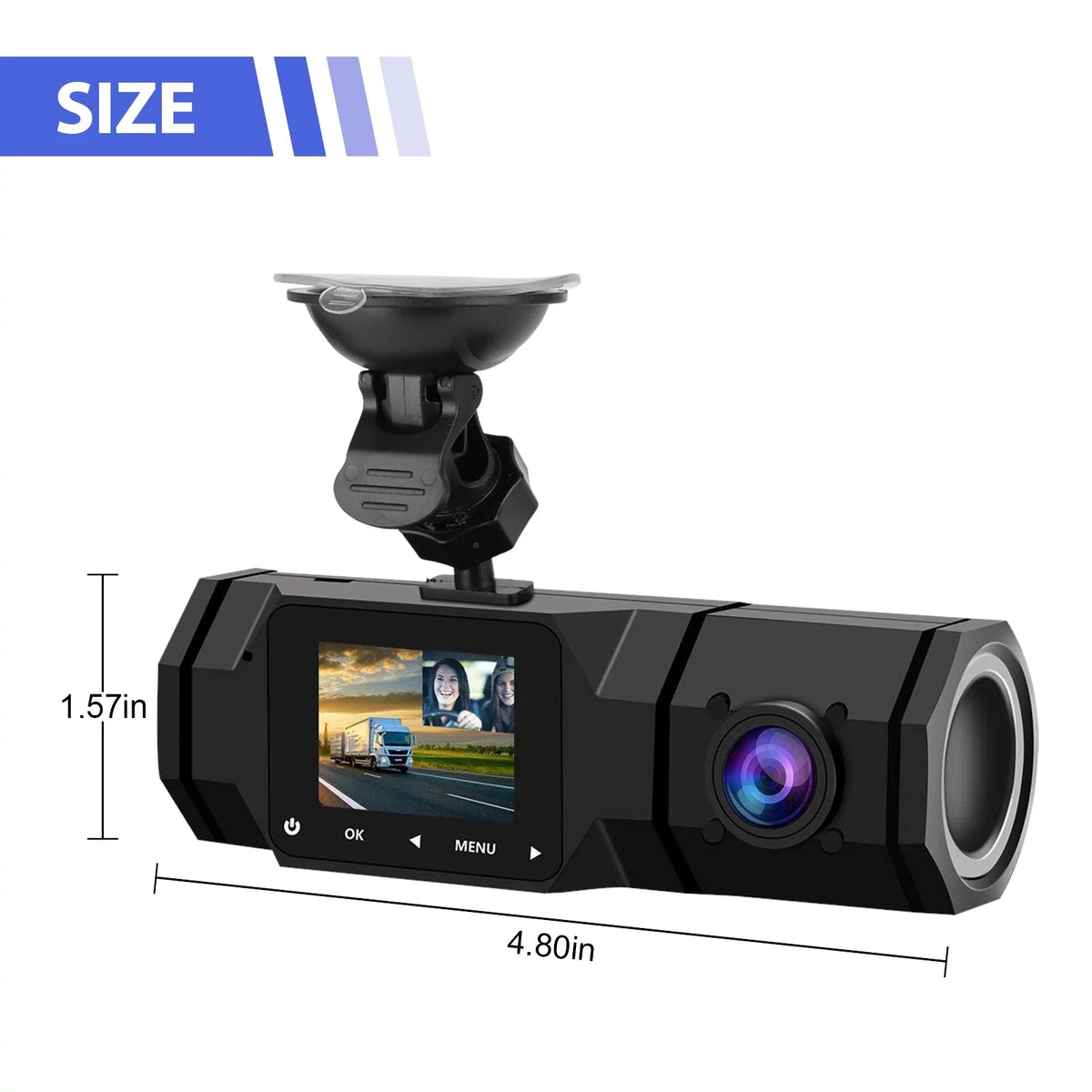 Dual Dash Cam,  1080P Front Interior Dual Dash Camera  Night Vision Dashcam, Driving Recorder for Car, Taxi with Loop Recording, G-Sensor, Parking Mode