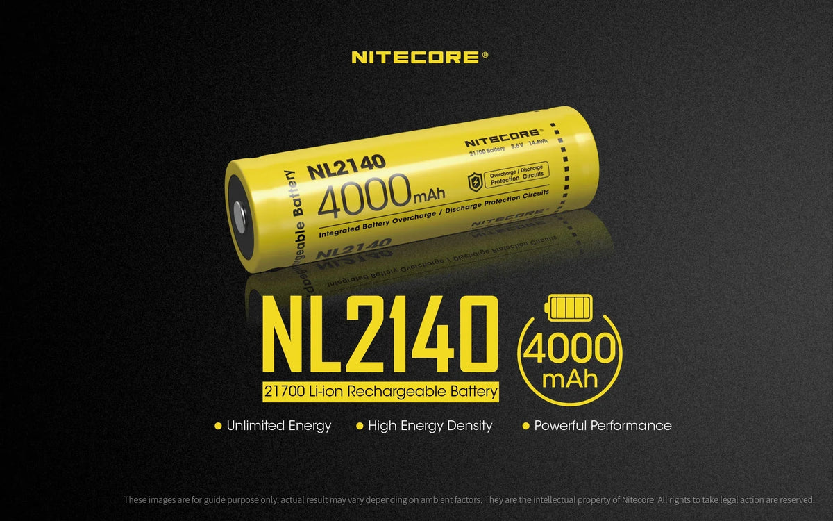 Value Bundle: Nitecore  P12 Tactical  Flashlight - 1200 Lumens with  Rechargeable Intelligent Pocket Light and 1x Nitecore NL2140 21700 4000mAh Battery