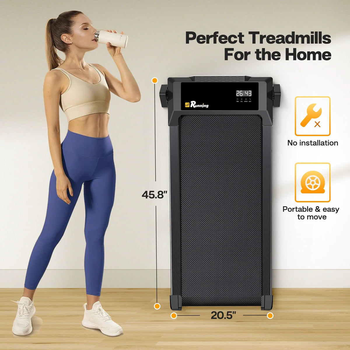 Treadmills Walking Pad Incline Remote Control and  Display Electric Machine