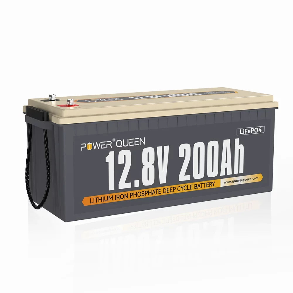 Power Queen 12.8V 200Ah LiFePO4 Battery 2560Wh 4000+ Cycles for Solar  Camper Off-Grid
