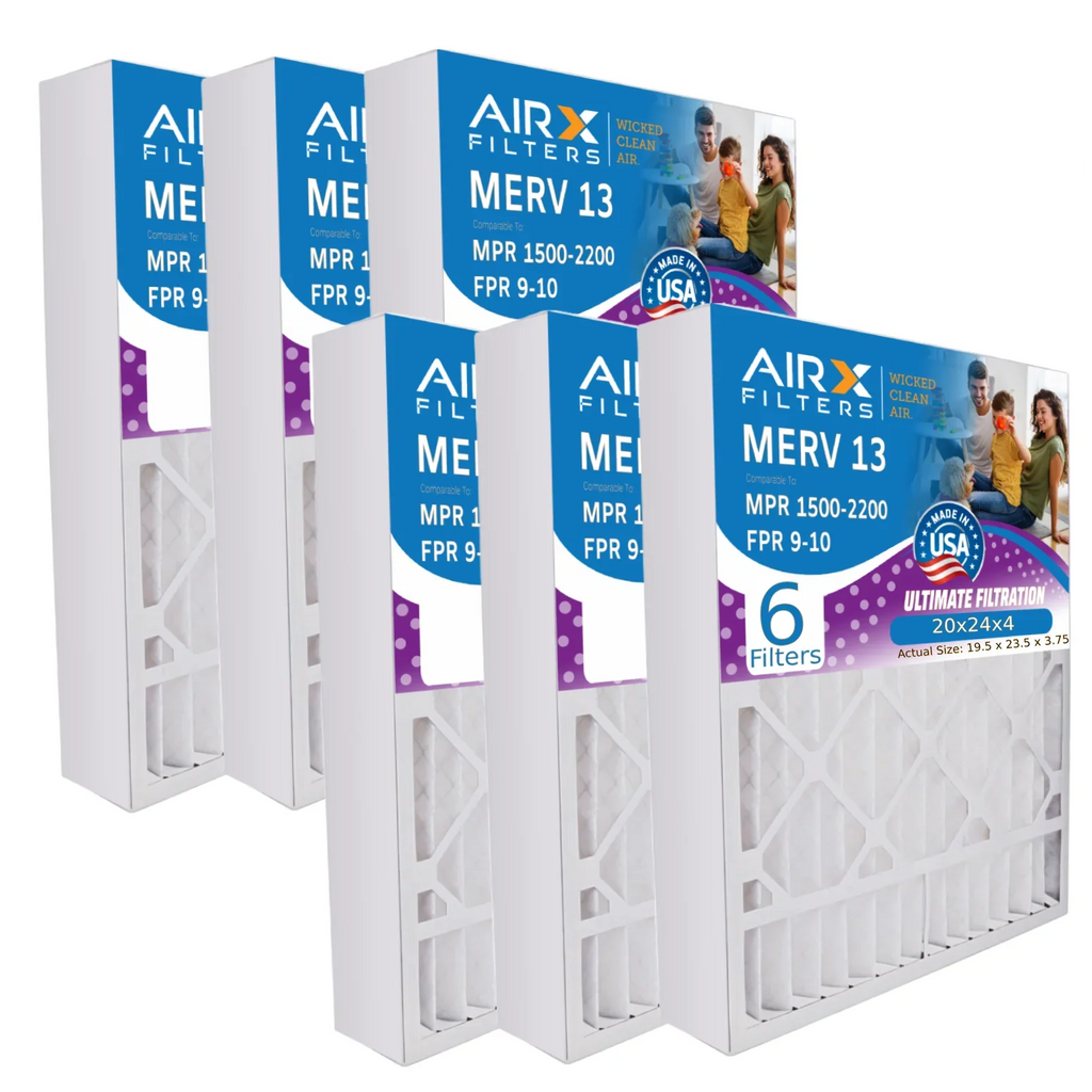 20x24x4 Air Filter  13 Comparable to  1500 - 2200 &  9 Electrostatic Pleated Air Conditioner Filter 6 Pack   Premium  Made 20x24x4 Furnace Filters by     .