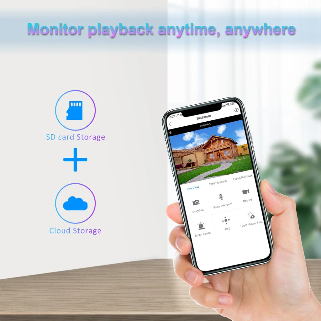 Lixada WiFi 4MP  Camera Wireless  Home System 360° View Color Night Vision 2-Way Audio Motion Detection Remote Access Waterproof IP66