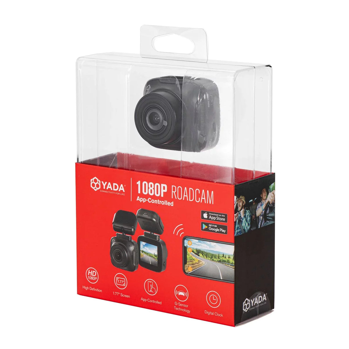 1080p Roadcam with App, 140 Degree Wide Angle Lense, 2.4"  Screen, G-Sensor Technology with Park and Record Mode, Loop Recording