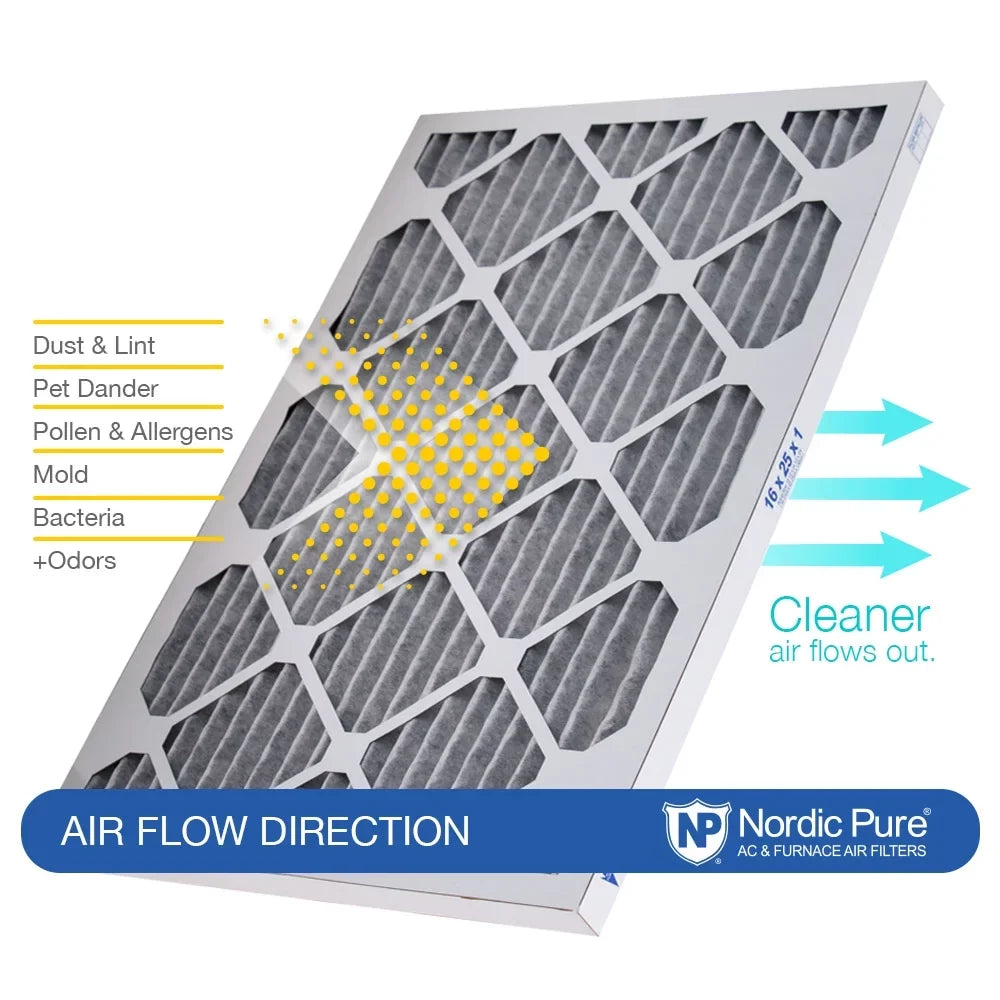 18x30x1 (17_3/4x29_3/4) Furnace Air Filters  8 Pleated Plus Carbon 3 Pack