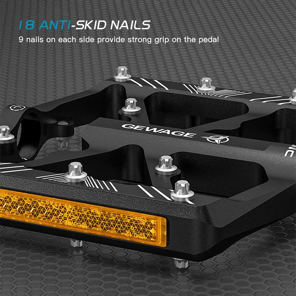 Bike Pedals Aluminum Alloy Pedals with Reflectors Mountain Bike Pedals Non-Slip Cycling Pedals Platform
