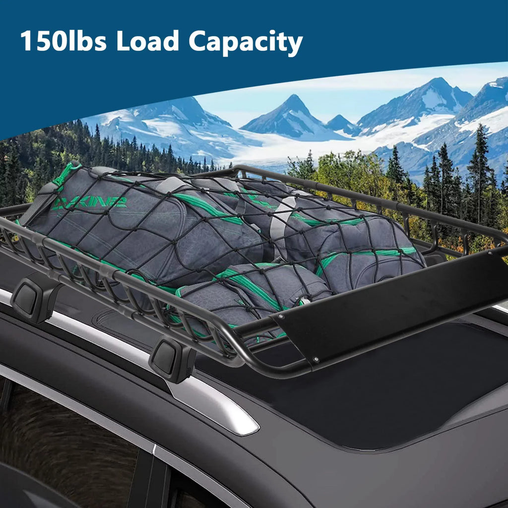 45" x 36" Universal Roof Rack Basket Heavy Duty Rooftop Cargo Rack, 150 lbs Cargo Carrier for Top of Vehicle for , Truck, & Car Luggage Holder, Black