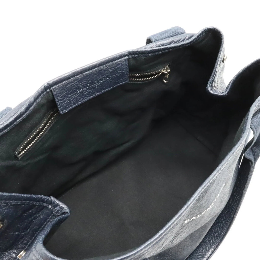 Pre-Owned Balenciaga 339933 Women's Leather Handbag,Tote Bag Navy (Good)