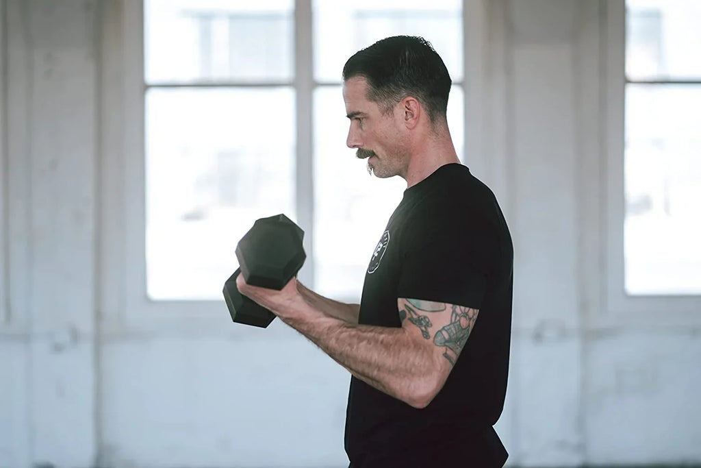 Rubber Encased Hex Dumbbell Hand Weights. Single Dumbbells Or Dumbbell Pairs. 5LB To 100  Dumbbell Sets For Strength Workouts