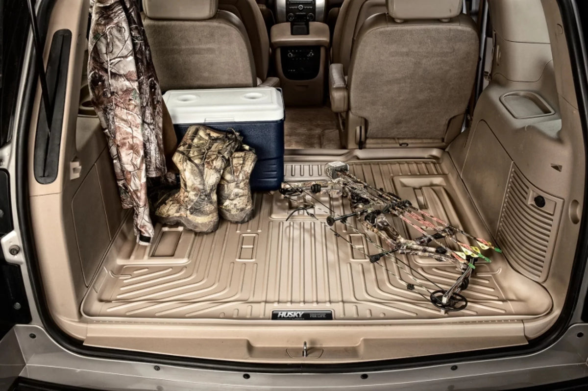 Husky by RealTruck Weatherbeater Series Cargo Liner behind 3rd Row Black Compatible with 21 Chevrolet Suburban/ Yukon  Compatible with select: 2021-2023 Cadillac Escalade