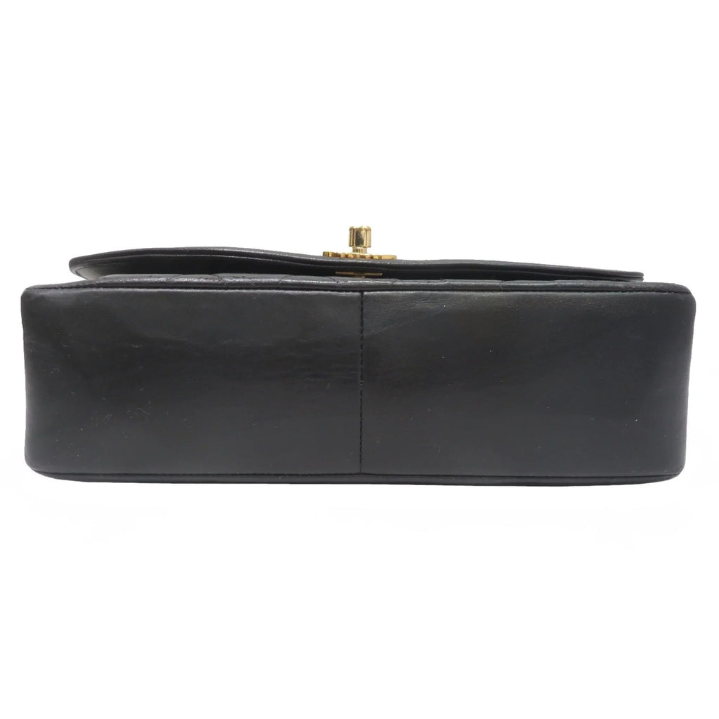 Pre-Owned  Chanel Matelasse Diana Chain Shoulder Bag Black Lambskin Women's Men's (Fair)