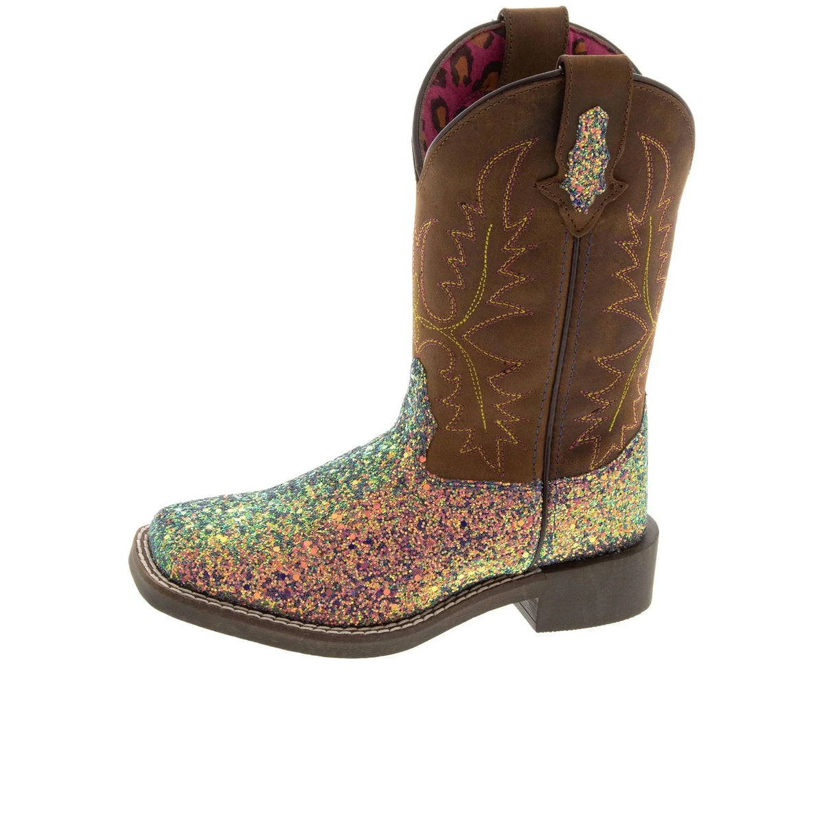Smoky Mountain Girls' Ariel Western Boot Broad Square Toe Pink 2 D(M)