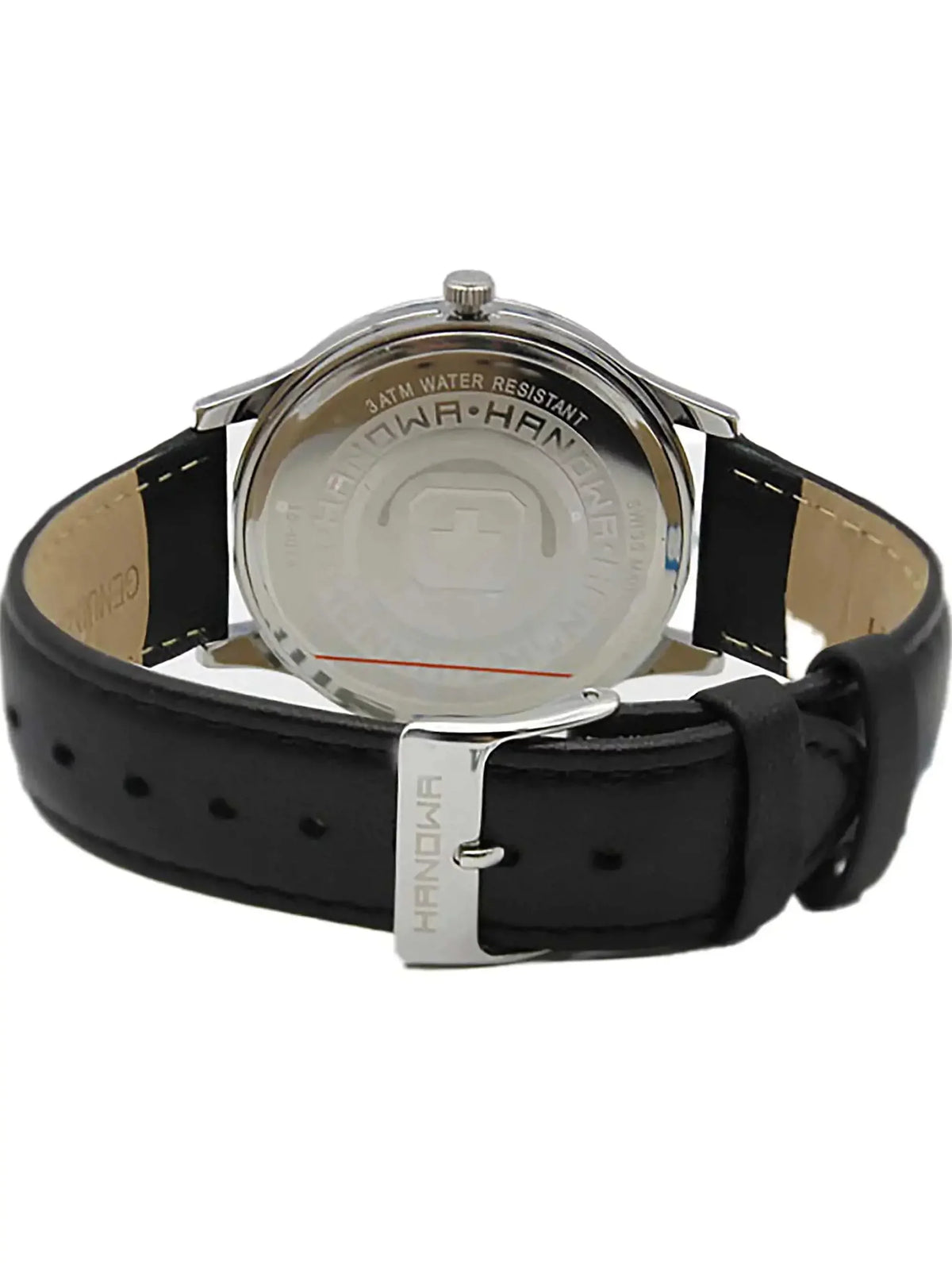 Hanowa Pure Stainless Steel Black Dial Quartz Mens Watch 16-4075.04.007