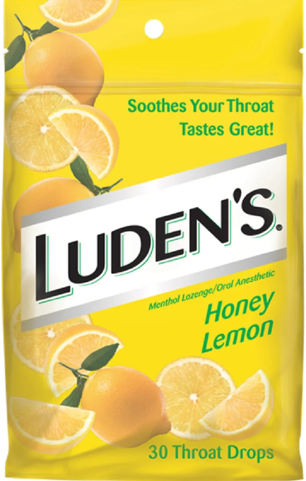 Luden's Throat Drops,Menthol Lozenge/ Oral Anesthetic Honey Lemon 30 ea (Pack of 6)
