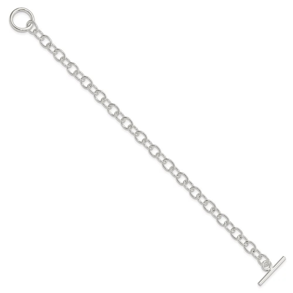 Auriga 925 Sterling Silver Fancy Link Toggle Bracelet 7.5 inch for Women