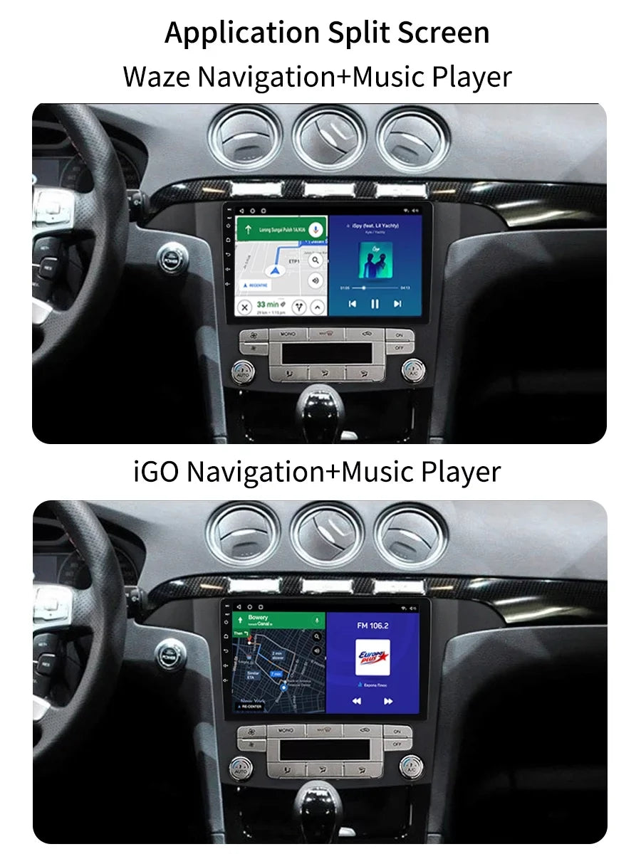 32GB Car Radio  Navi For Ford S Max S- 2007 - 2015 Android Screen Car Stereo With Bluetootn Carplay Android Auto
