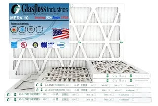 Glasfloss 15x20x1 -  10 -Qty:6 - Furnace Air Filter - Made in  (Actual Size: 14.5 x 19.5x7/8 inch)