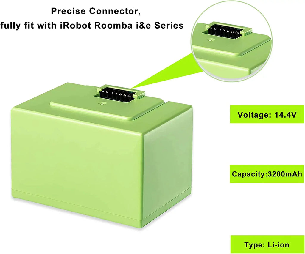 3200mAh i7 Lithium ion Replacement Battery for Irobot Roomba i7 7150 i7+ 7550 e5 e5152 e5154 i4 4150 i4+ i3 3150 i3+ 3550 -D1 4624864