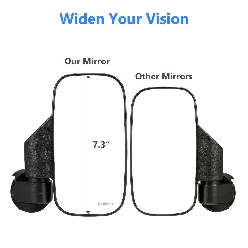 Rear View Mirrors Set 1.75"-2" Bar Clamp Center Mirrors Compatible with Polaris  900 1000 Can-Am X3