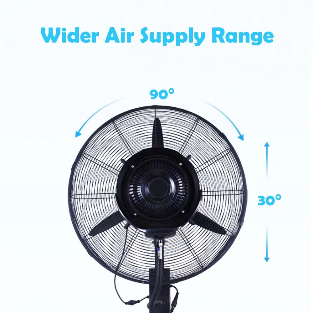 Electric Industrial Mist Fan Humidifier Cooling Spray Fan with 42L Water Tank