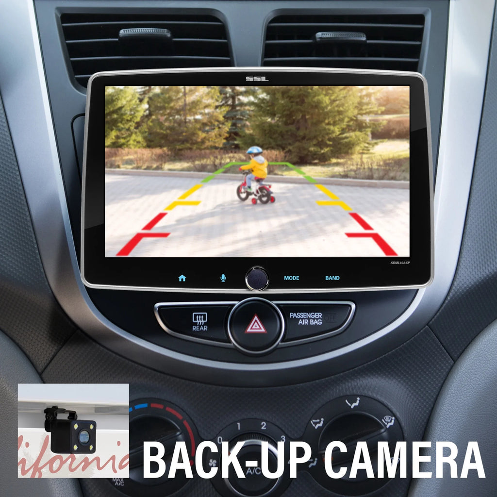 Sound Storm Laboratories SDML10ACPR Car Stereo - Apple CarPlay, Android Auto, Single Din, 10 Inch Touchscreen, Bluetooth Audio, No   Player, / Radio Receiver, Backup Camera,  Illumination