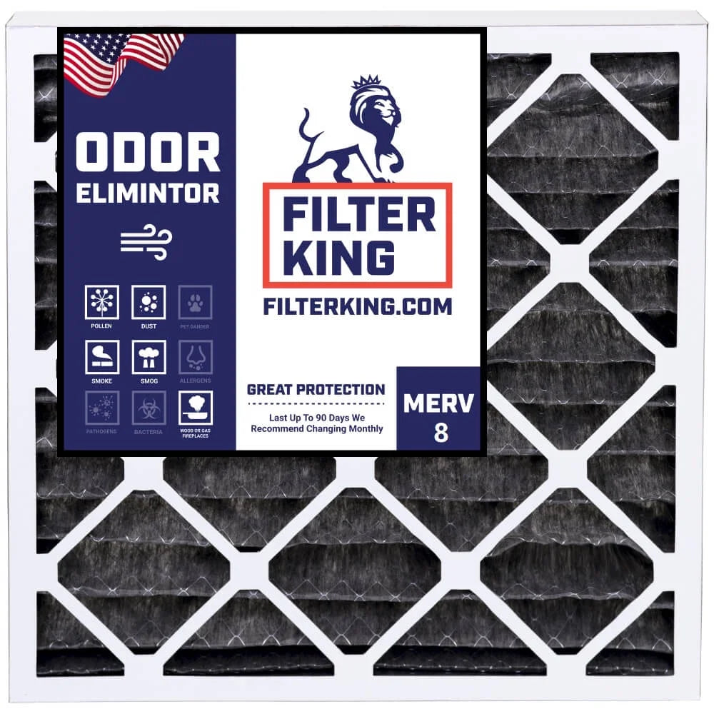 Filter King 16x25x1 Air Filter | 4- | Carbon  8  Pleated A/C Furnace Filters |    | Actual Size: 15.5 x 24.5 x .75"