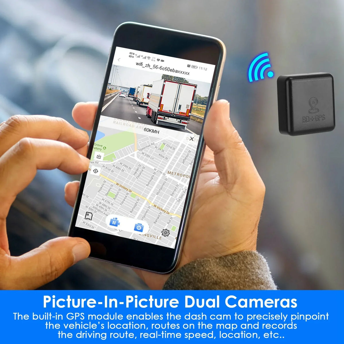 1080P Dual Lens Dash Cam, iMounTEK Universal Vehicle Driving Recorder, Car  with WiFi  G-Sensor  Control Motion Detection Parking Monitor Night Vision
