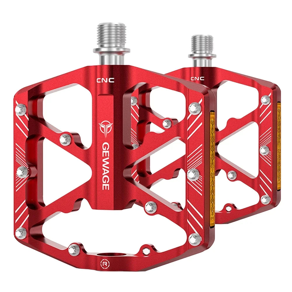 Bike Pedals Aluminum Alloy Pedals with Reflectors Mountain Bike Pedals Non-Slip Cycling Pedals Platform