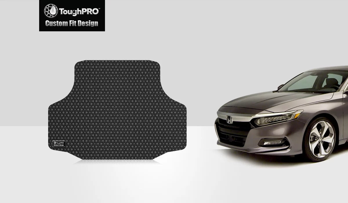 ToughPRO - Trunk Mat Compatible with  Accord - All Weather Heavy Duty (Made in ) - Black Rubber - 2018