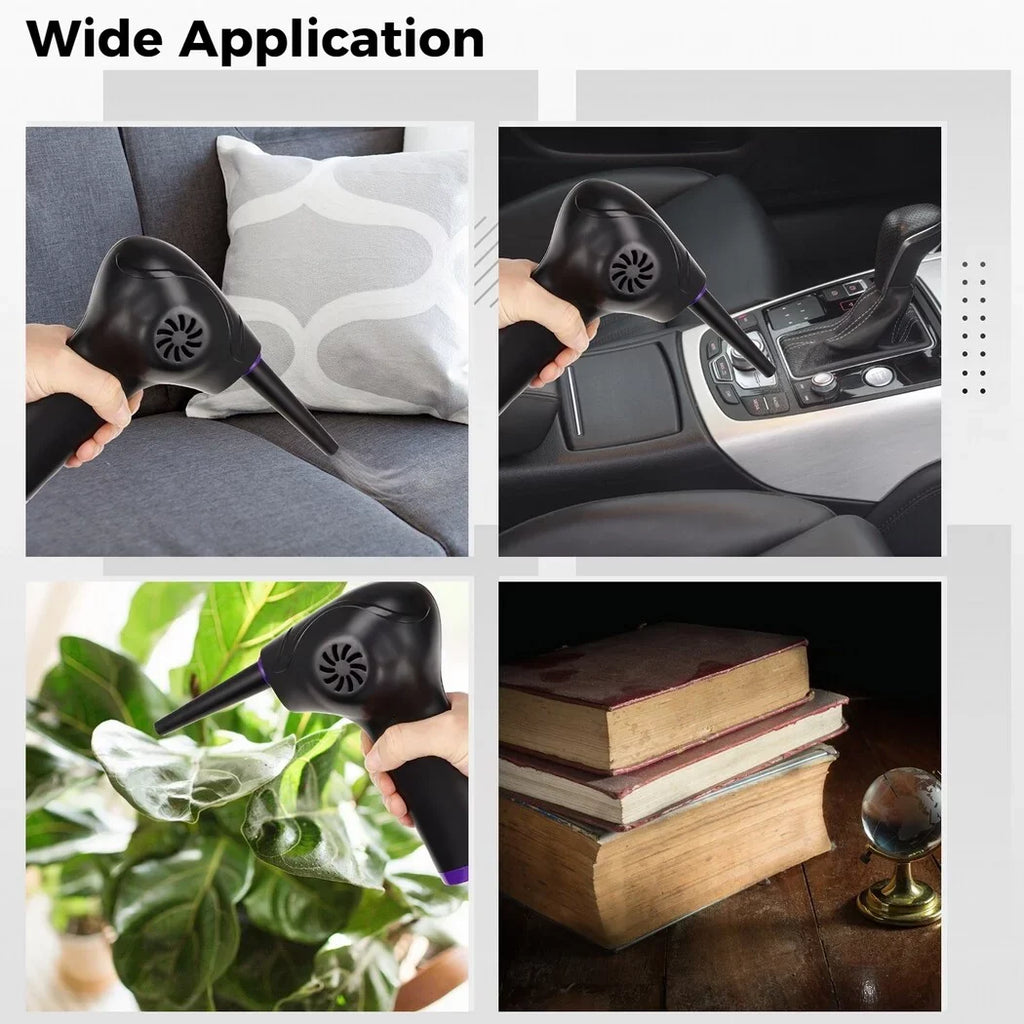 Electric Air Duster, 50000  Strong Power Motor Dust Blower, Compressed Air Duster with 5 Nozzle Tubes, 2-Speed Electric Dust Remover with  Light for Computer Keyboards