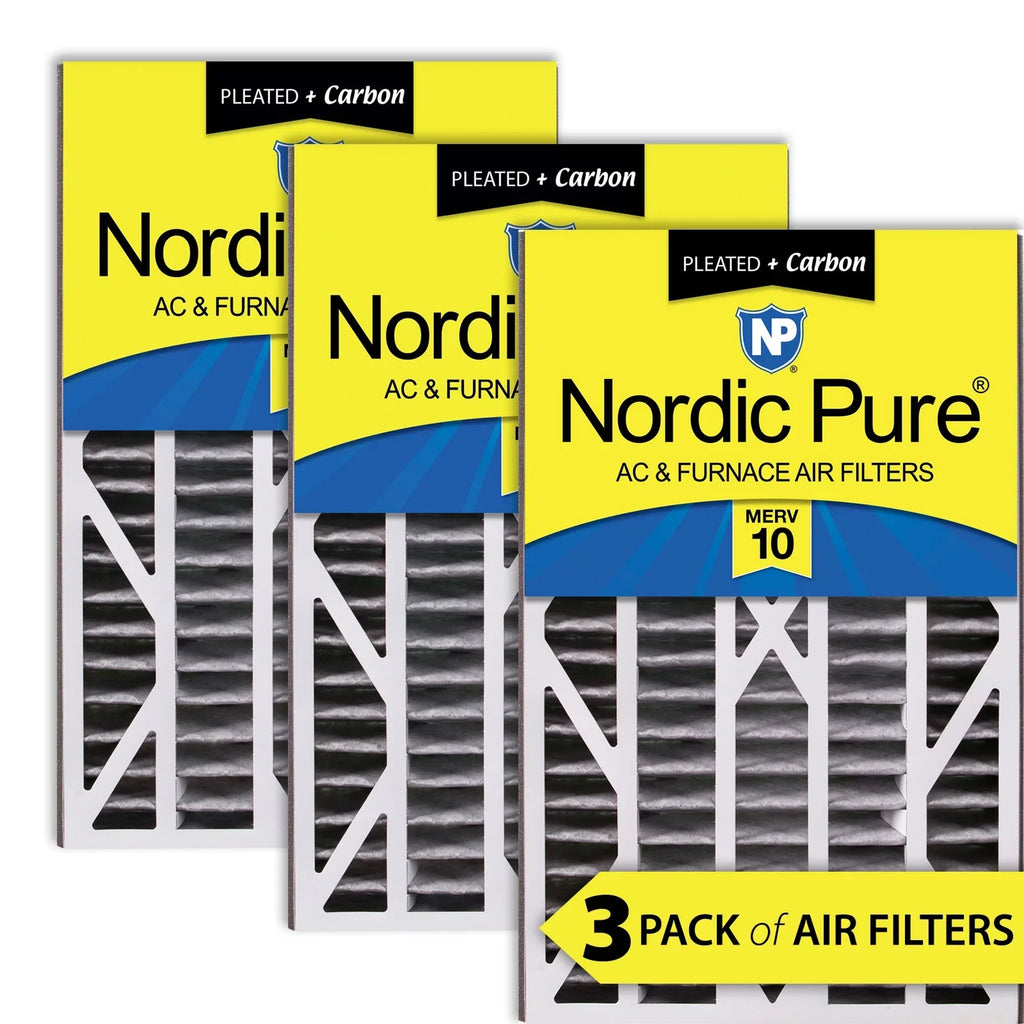 Air Bear Cub 16x25x3 Air Filter Replacement  10 Pleated Plus Carbon 3 Pack